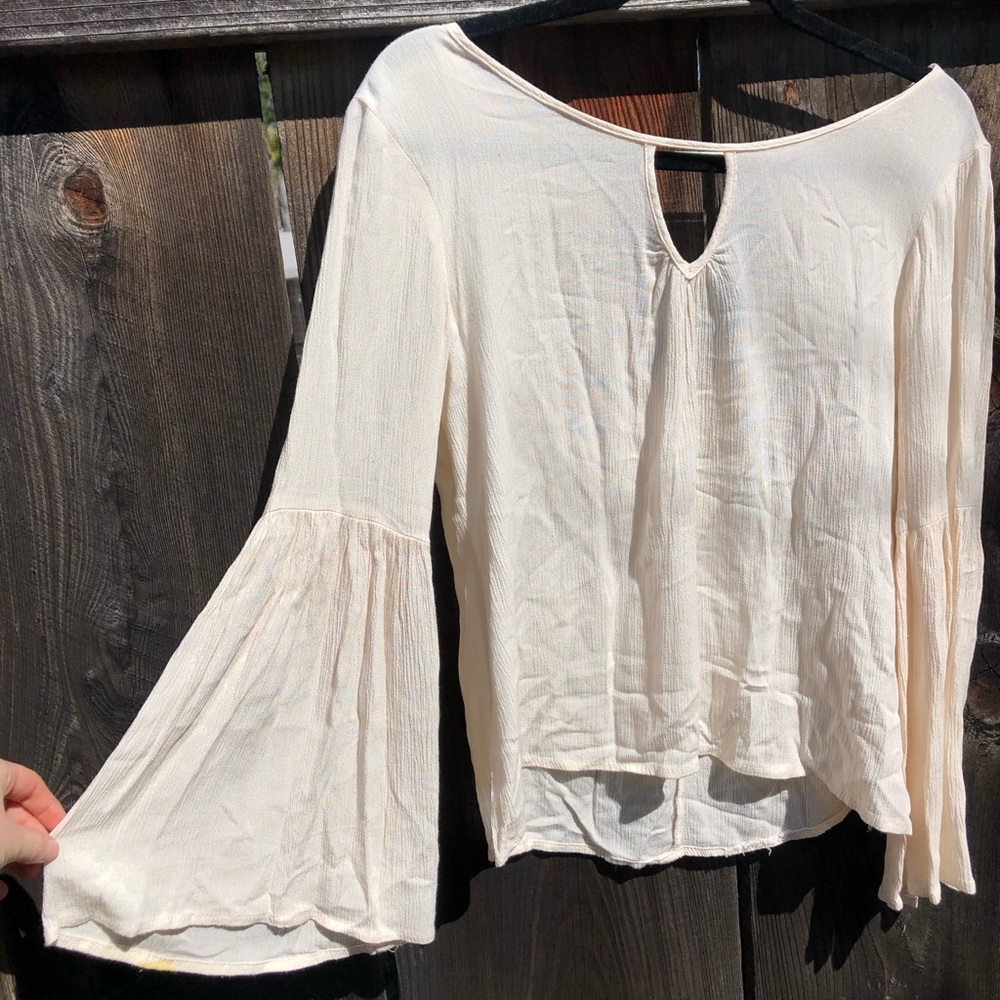 White Bell Sleeve Festival Top Size Small